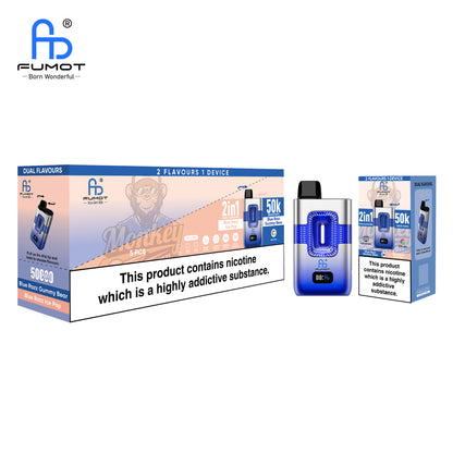 RandM Tornado 50000 Blue Razz Gummy Bear & Blue Razz Ice Pop