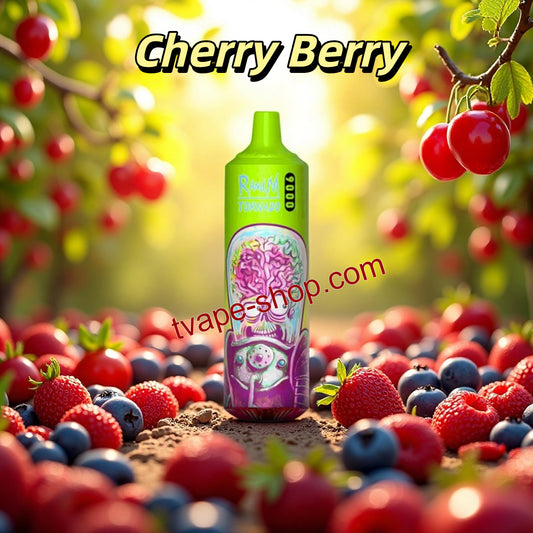 Cherry Berry RandM Tornado 9000 Vape 