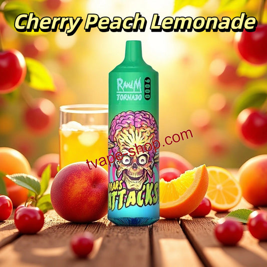 Cherry Peach Lemonade RandM Tornado 9000 Vape 