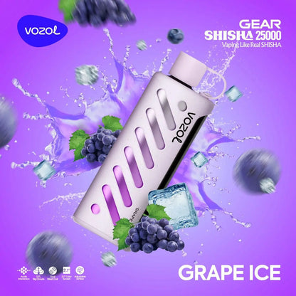 Grape Ice Vozol Vape Gear Shisha 25K Puffs