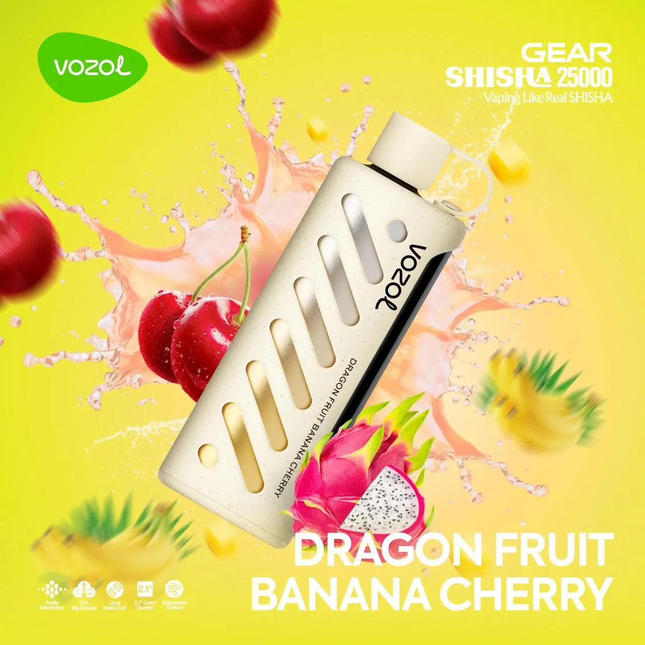 Vozol 25K Vape Dragon Fruit Banana Cherry