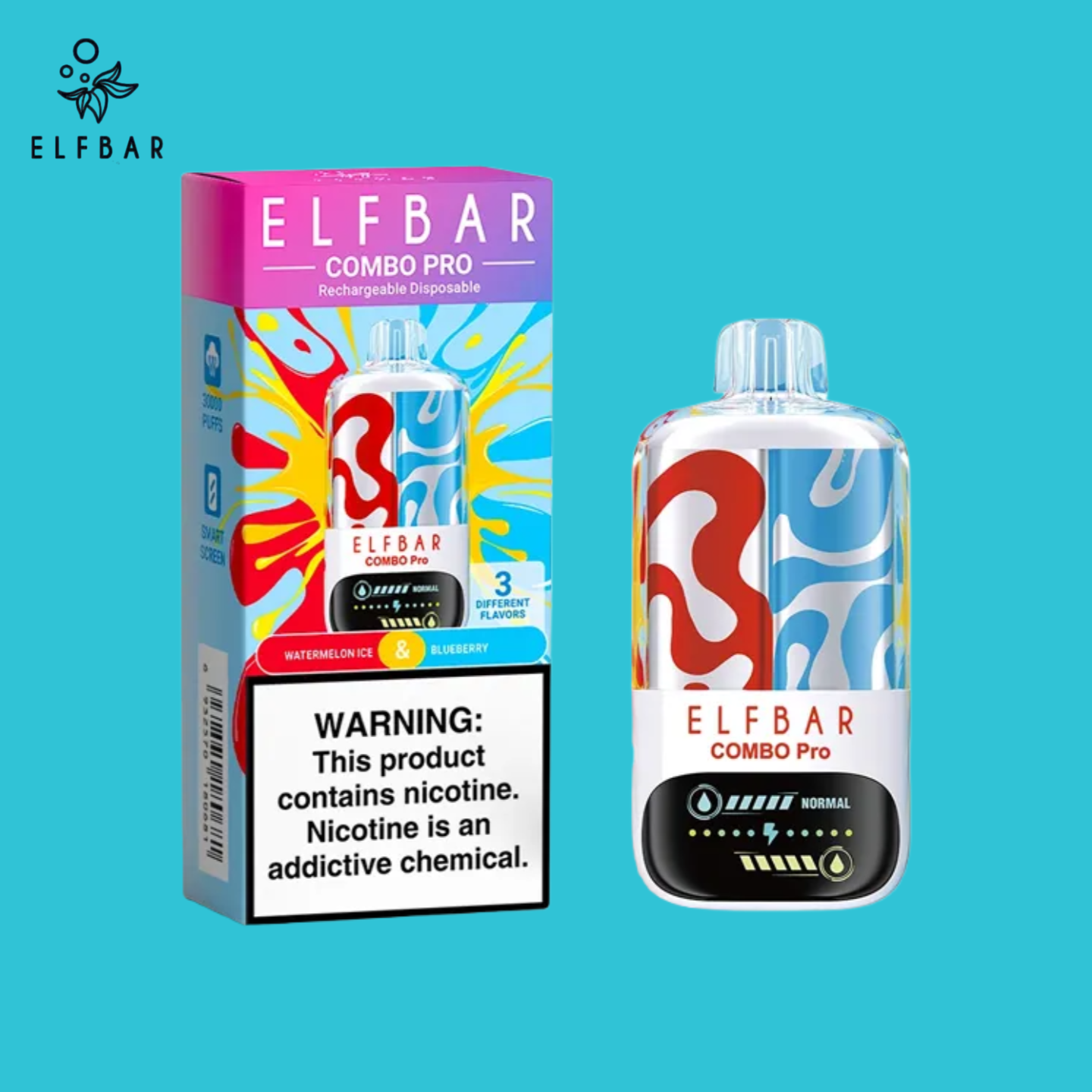 Watermelon Ice & Blueberry Elf Bar Combo Pro 30K Vape