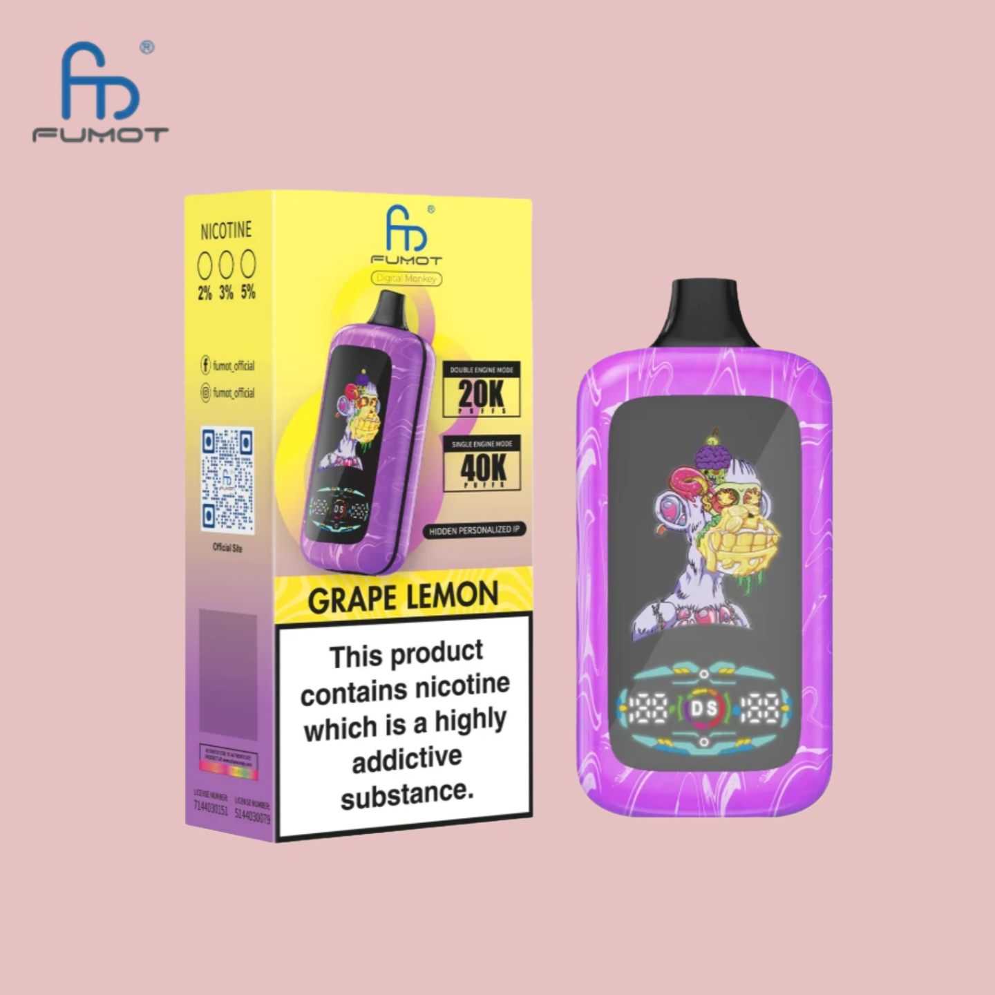 RandM Digital Monkey 20/40K Züge Grape Lemon