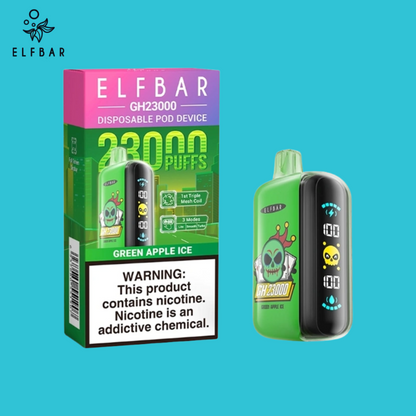 Elf Bar 23000 Puffs Green Apple Ice