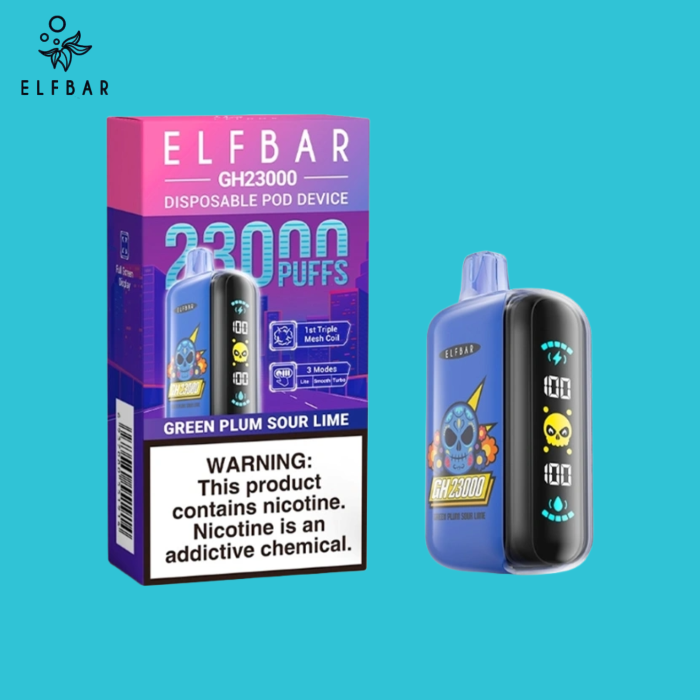Elf Bar GH23000 Green Plum Sour Lime Geschmack 