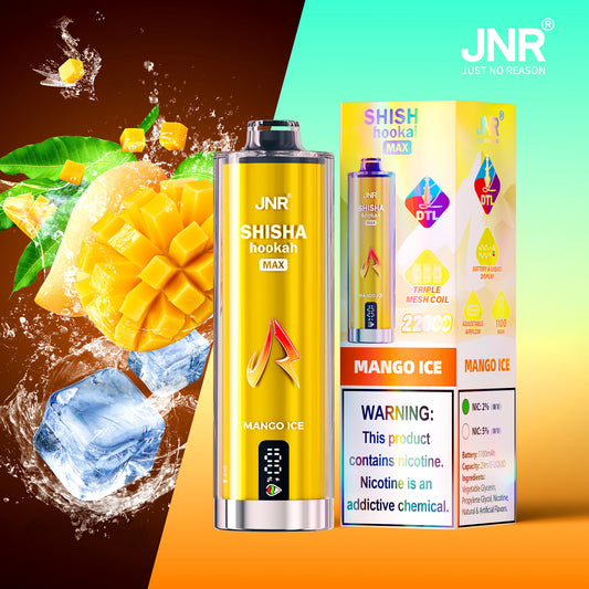 JNR Shisha Hookah Max 22000 Puffs Mango Ice Vape