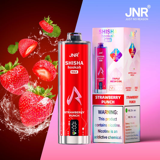 JNR Shisha Hookah Max 22000 Strawberry Punch Geschmack
