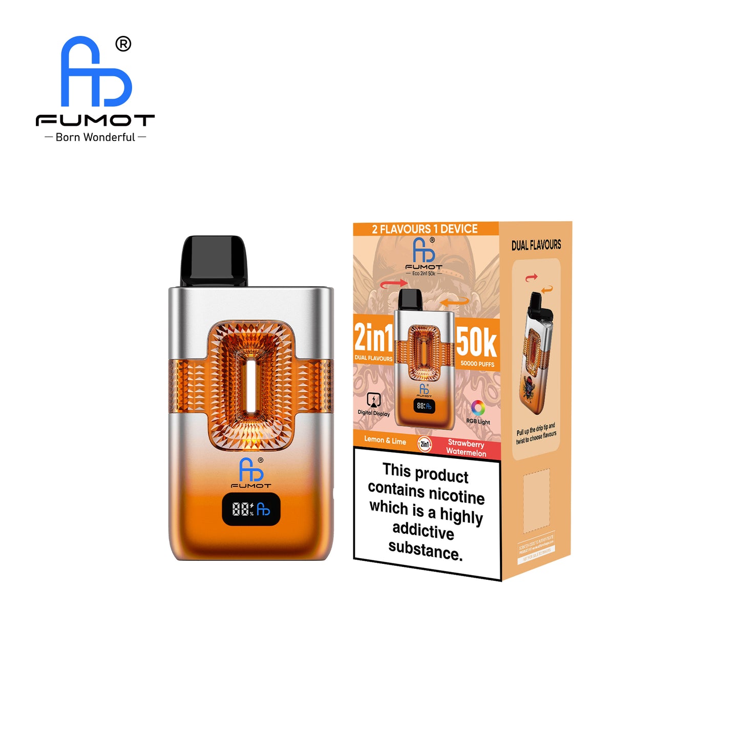 FUMOT ECO 2IN1 50K Puffs Lemon Lime & Strawberry Watermelon