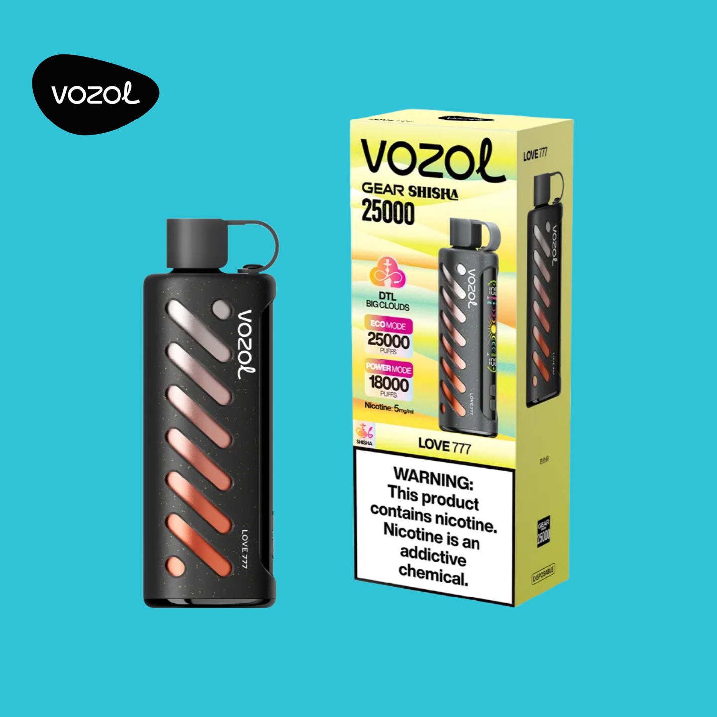 Love 777 Vozol Gear Shisha 25000 Vape