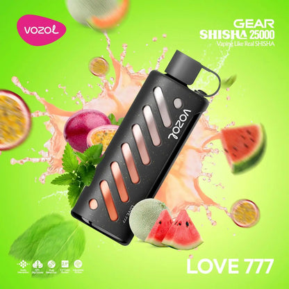 Love 777 Vozol Gear Shisha 25000 Vape 1000-mAh-Akku