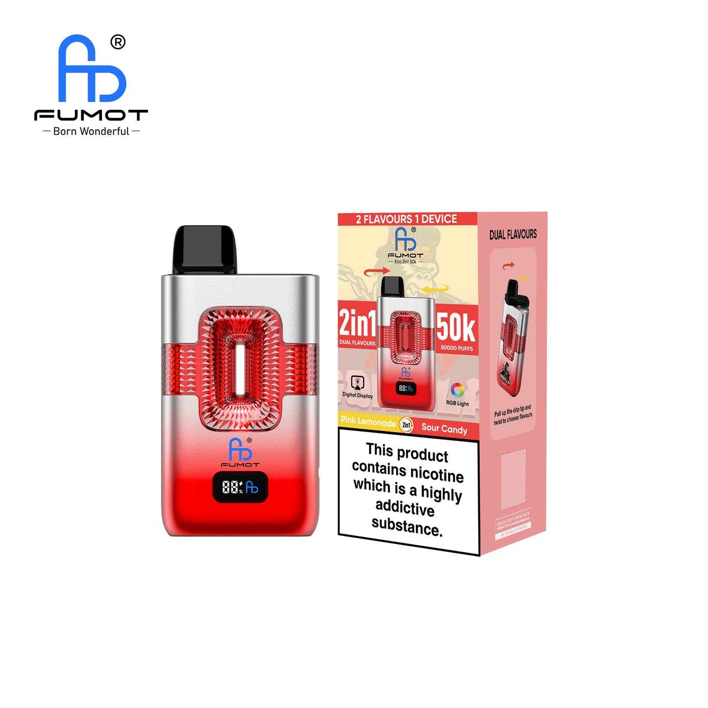 RandM Tornado 50K Puffs Pink Lemonade & Sour Candy