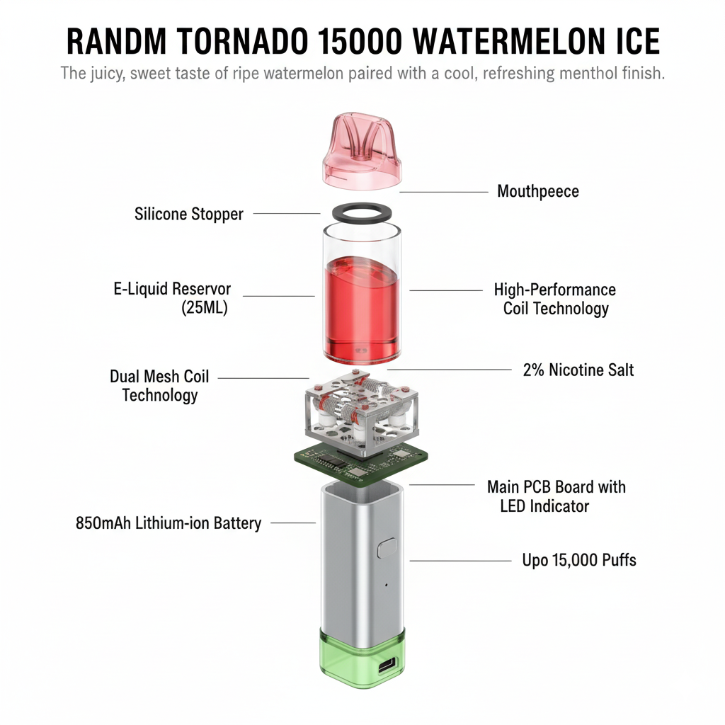 Watermelon Ice RandM Tornado 15000