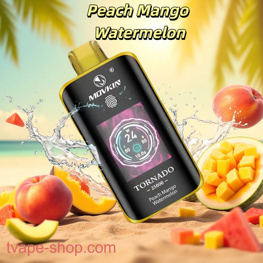 Peach Mango Watermelon RandM Tornado 25000 Vape