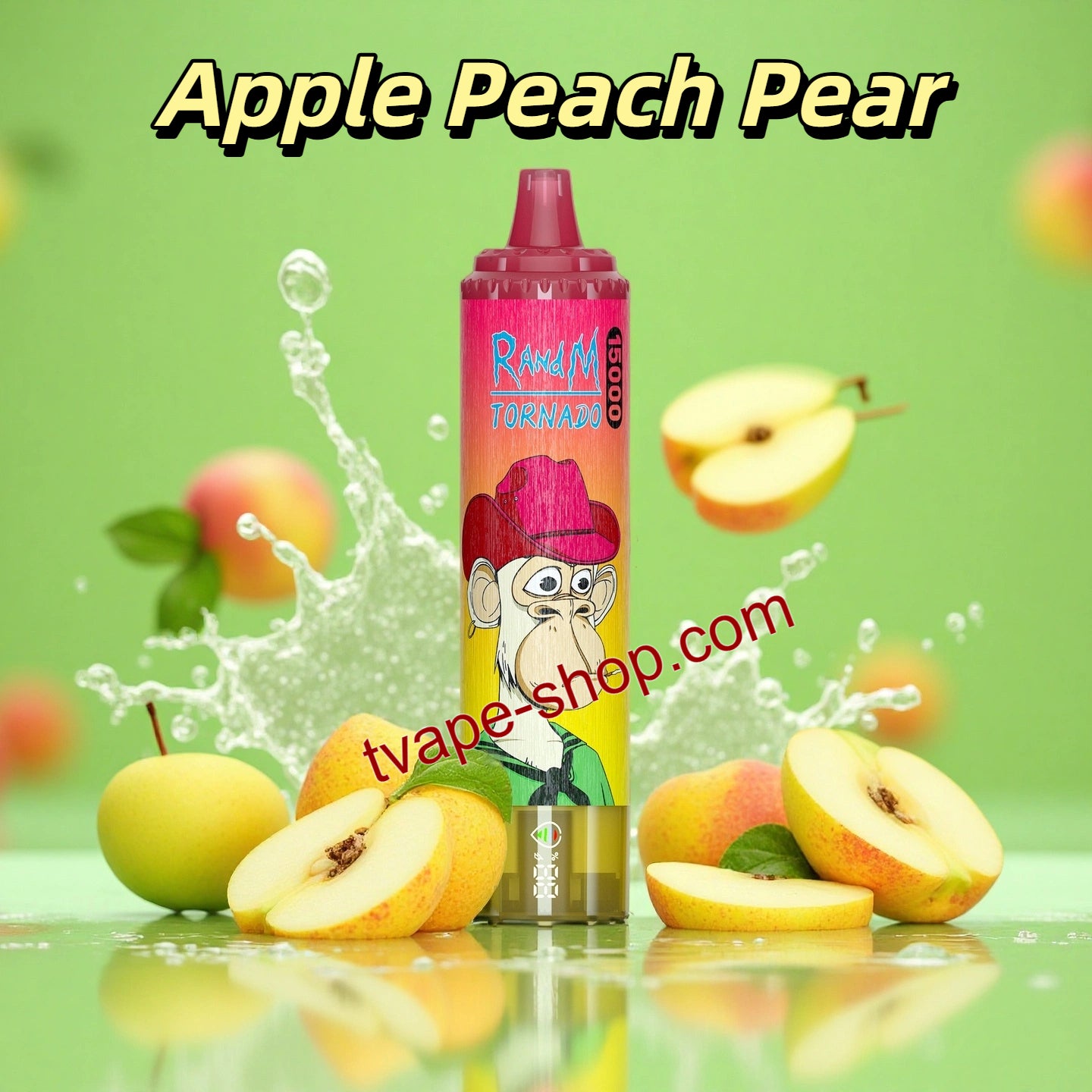 Apple Peach Pear RandM Tornado 15000 Puffs Vape