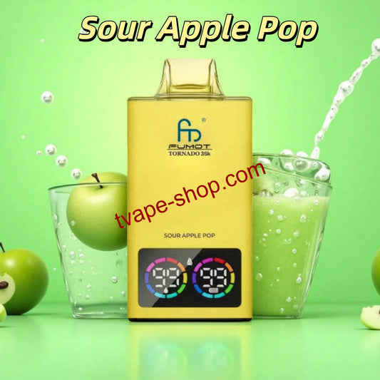 Sour Apple Pop RandM Tornado 35000 Vape