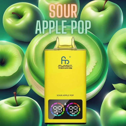 Sour Apple Pop RandM Tornado 35000 Vape