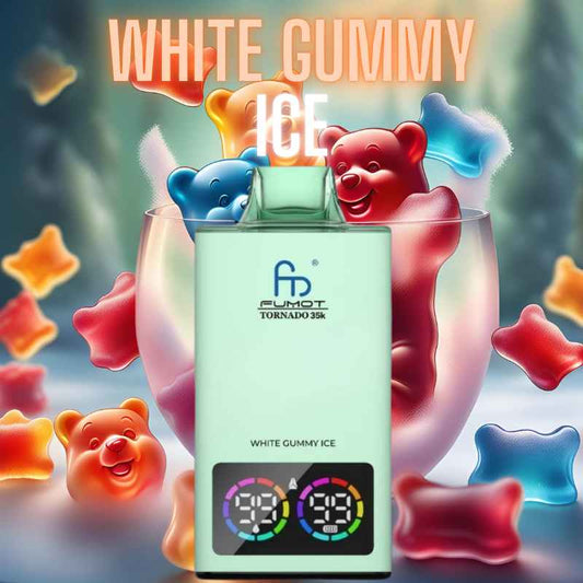 White Gummy Ice RandM Tornado Vape 35000 Puffs