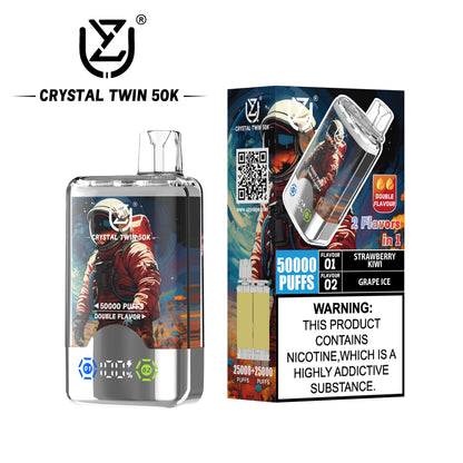UZY Crystal Twin 50K Puffs Dual-Flavor Vape