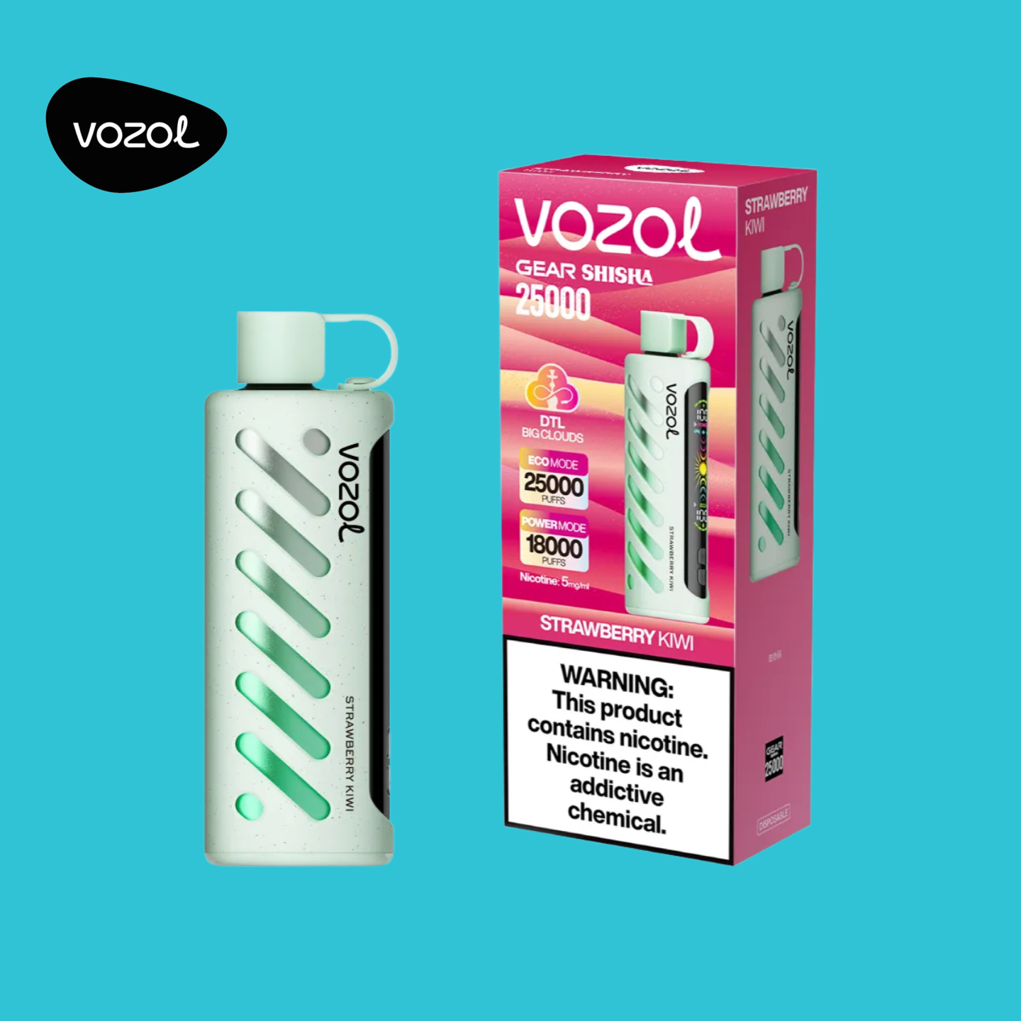 Vozol 25K Strawberry Kiwi Vape