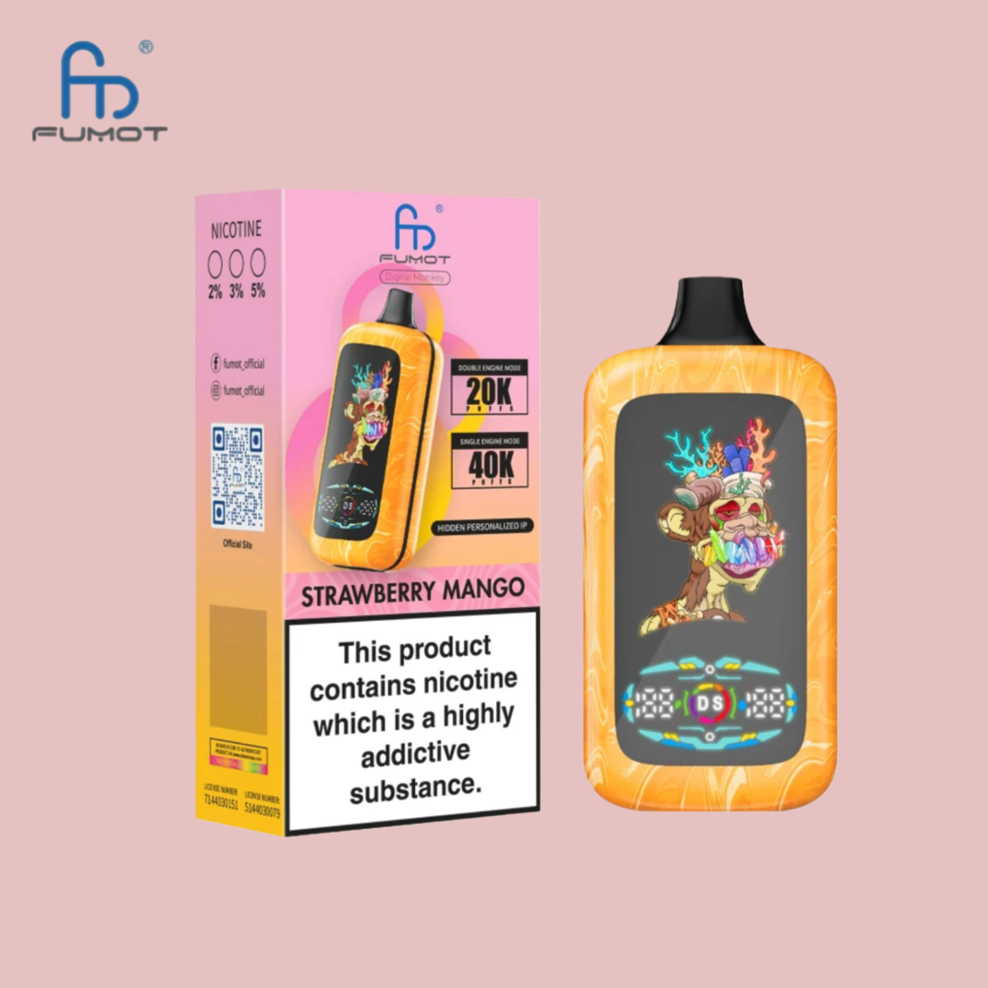 Fumot Digital Monkey 40K Strawberry Mango