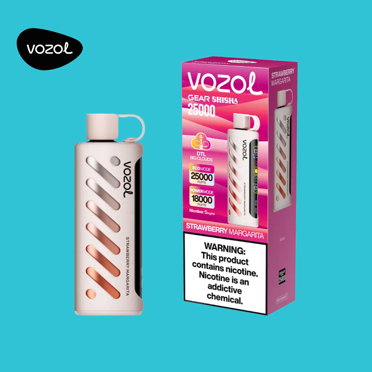 Vozol Gear Shisha 25K Puffs Strawberry Margarita