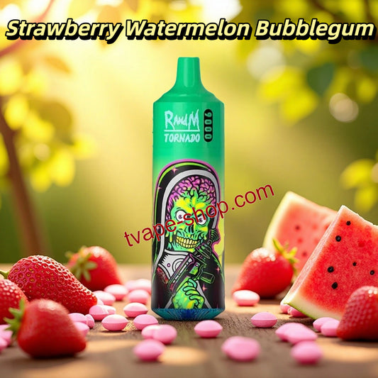 Strawberry Watermelon Bubblegum RandM 9K Vape 