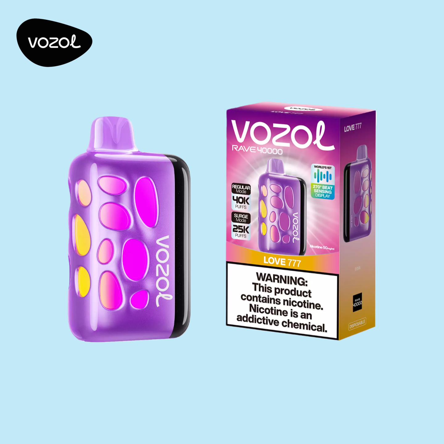 40000 Puffs Love 777 Vozol Rave Vape