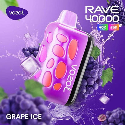 Vozol Rave 40K Puffs Grape Ice 1000mAh wiederaufladbarer Akku