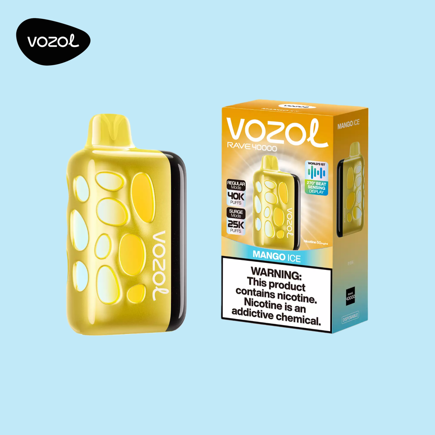 Vozol Vape Rave 40000 Puffs Mango Ice