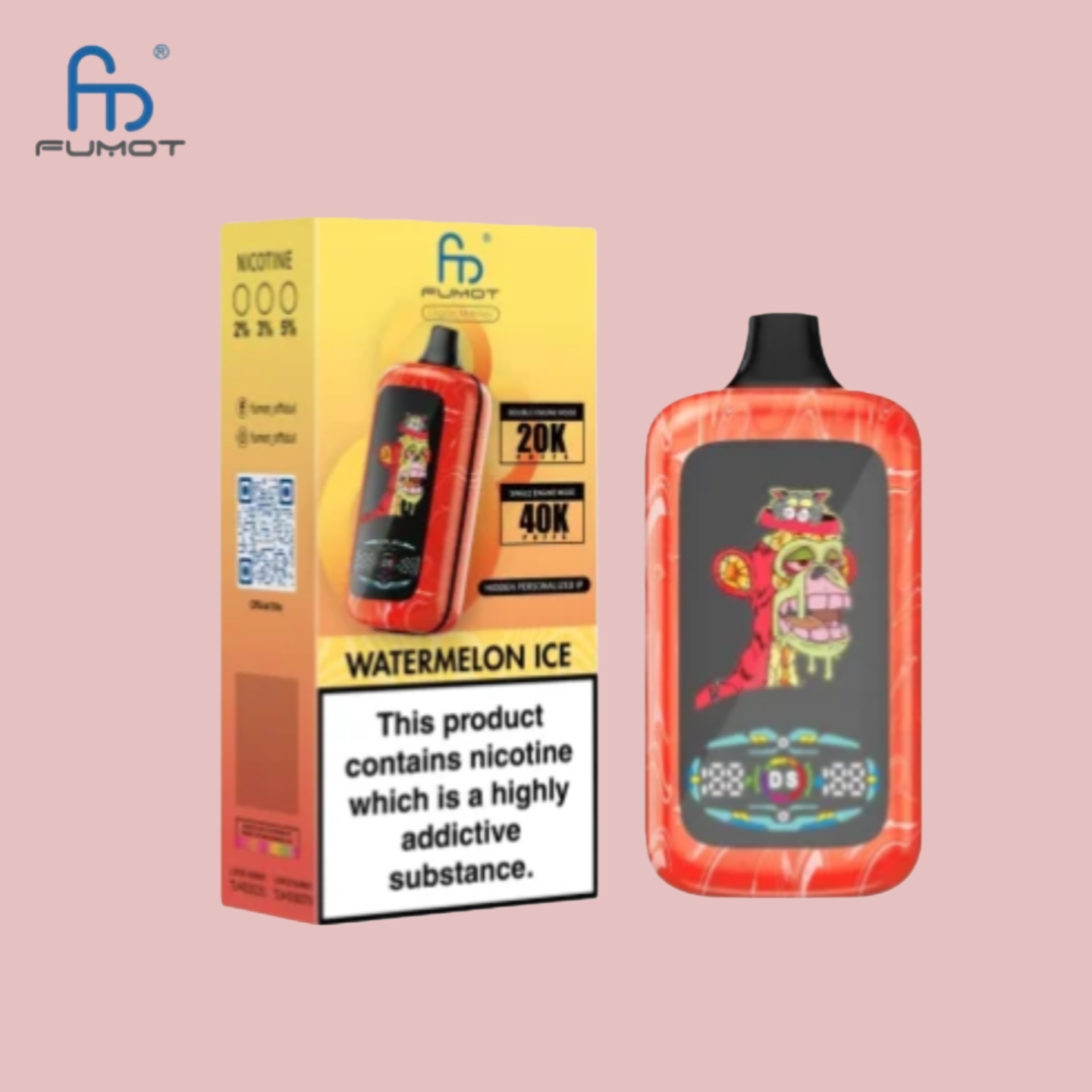 RandM Digital Monkey 40K Puffs Watermelon Ice