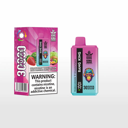 Bang King 30000 Puffs Vape Strawberry Watermelon & Kiwi Passion Fruit Guava