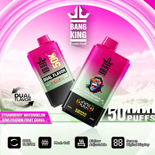 Bang King 50000 puffs Vape Strawberry Watermelon & Kiwi Passion Fruit Guava