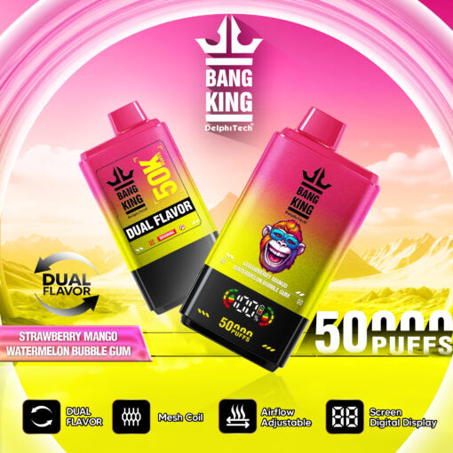 Bang King 50000 Puffs Strawberry Mango & Watermelon Bubble Gum
