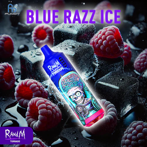 Blue Razz Ice RandM Tornado 9000 Puffs