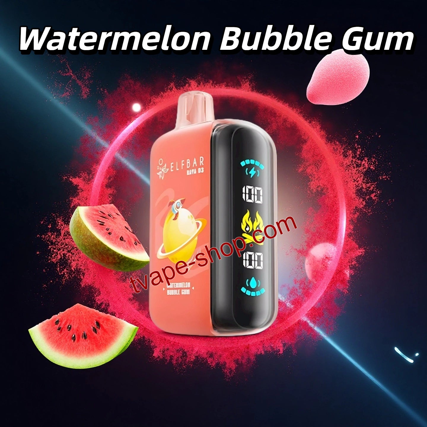 Elf Bar Raya D3 25000 Vape Watermelon Bubble Gum