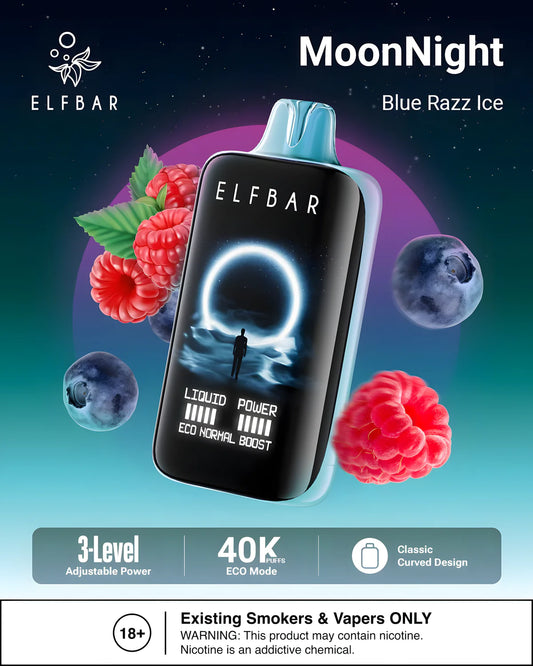 ELF BAR Moon Night 40000 Puffs Blue Razz Ice