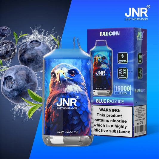 JNR Falcon 16K Puffs Blue Razz Ice Vape