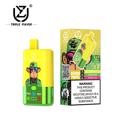Premium 3-in-1 UZY Triple Flavor Einweg Vape