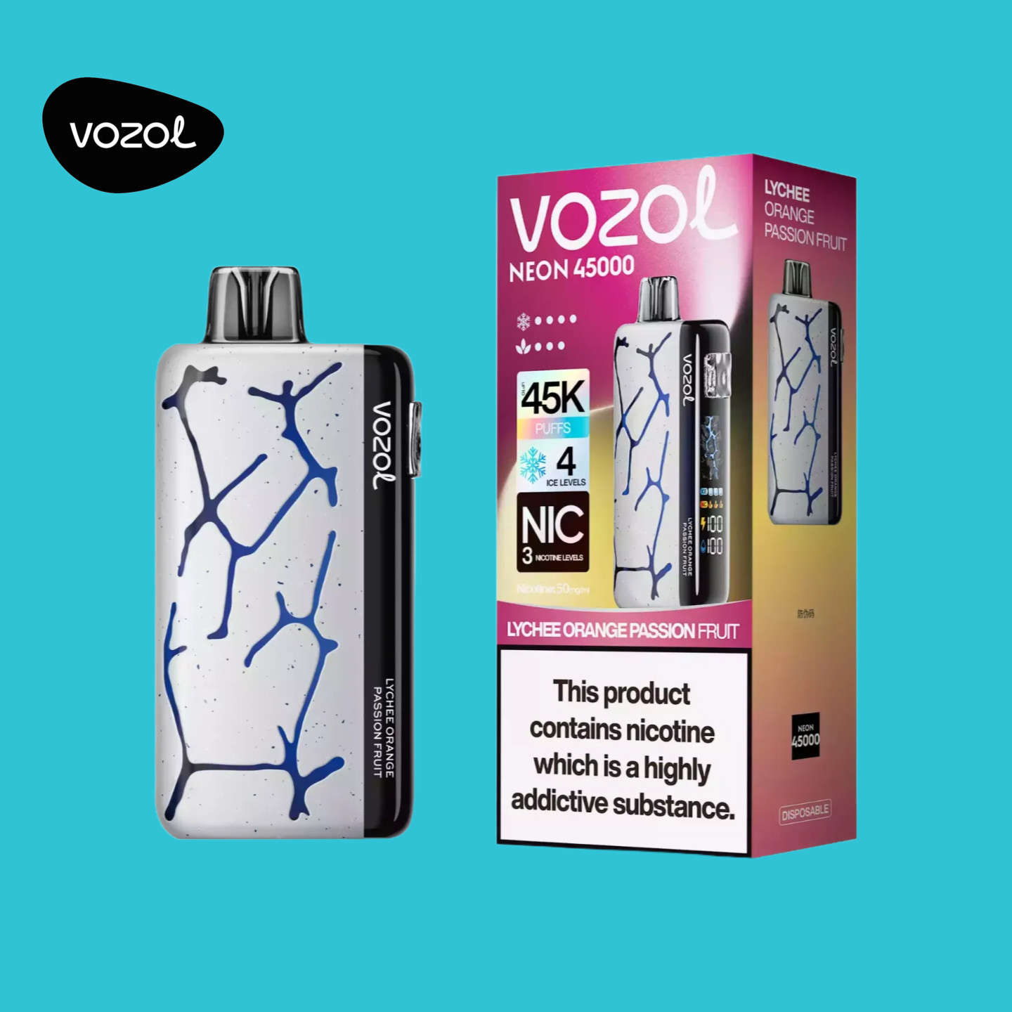 Lychee Orange Passionfruit Vozol Neon 45000
