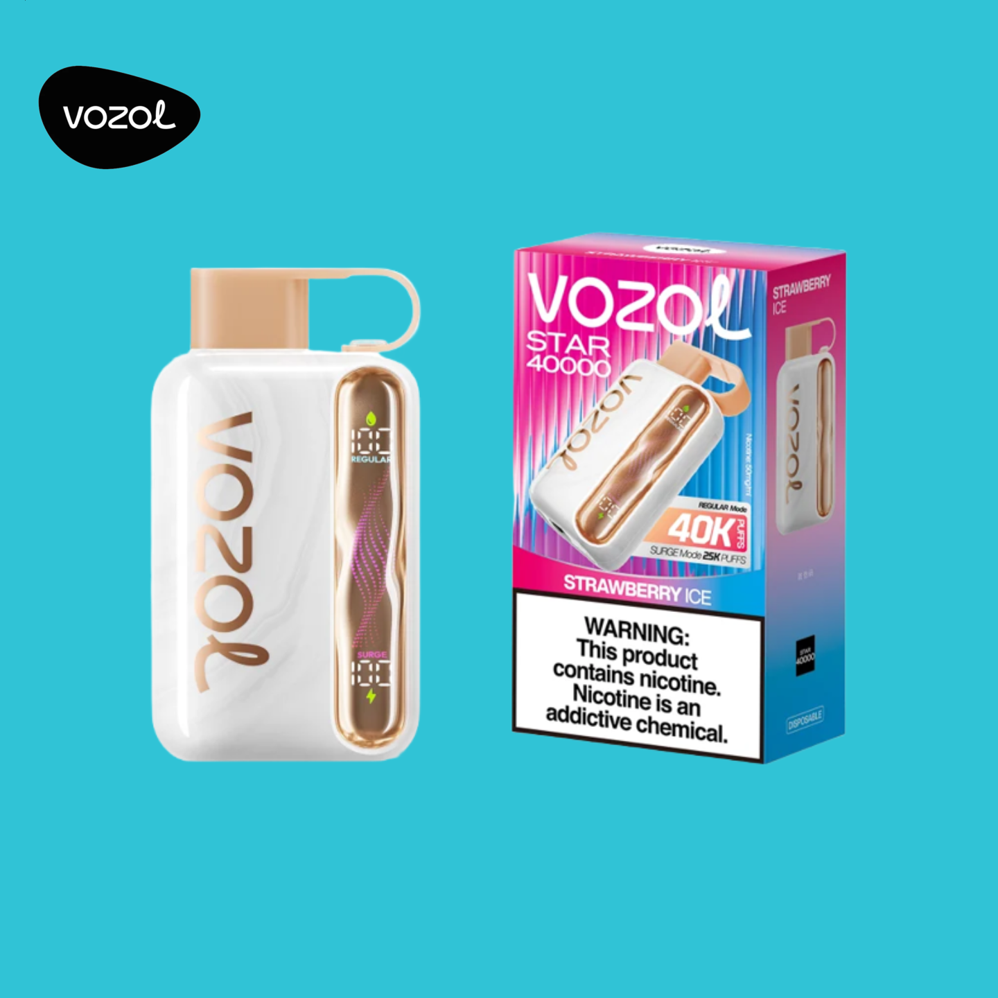 Vozol  Star 40000 Züge Strawberry Ice Vape