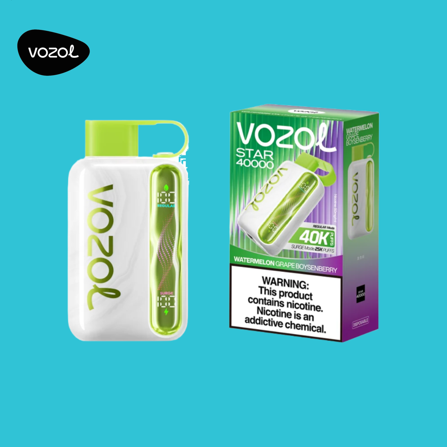 Vozol Star 40000 Puffs Watermelon Grape Boysenberry